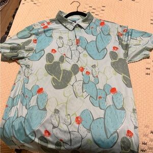 Cactus Pattern Casual Men's Shirt